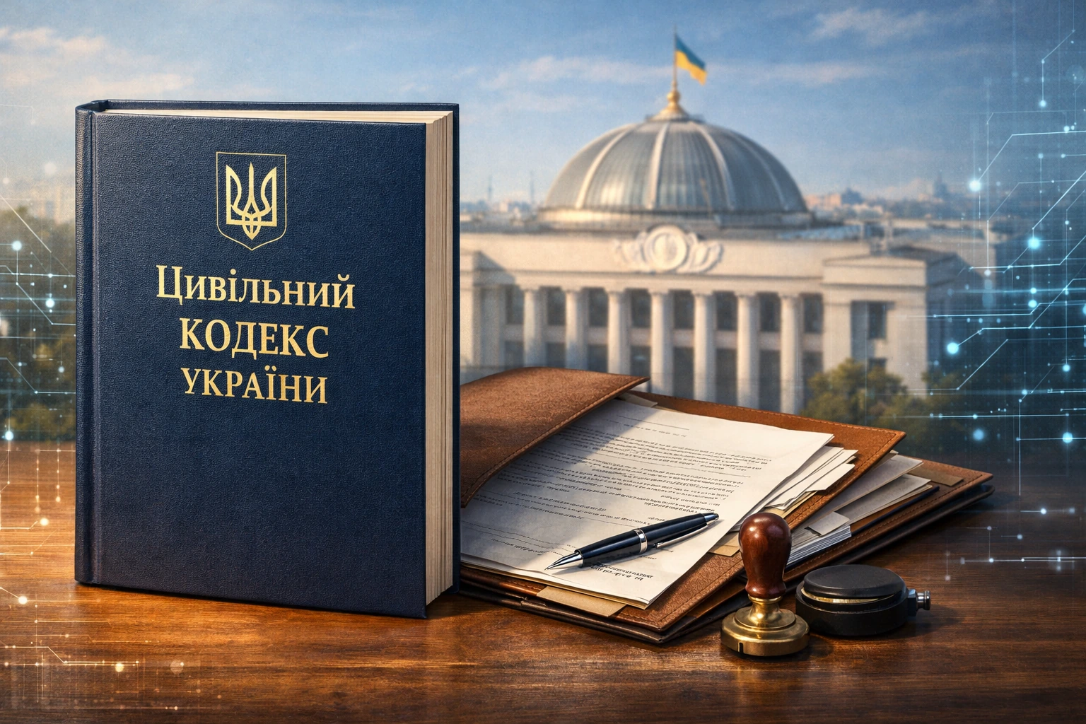юрист переглядає цивільний кодекс України